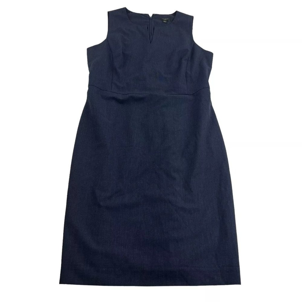 Ann Taylor Factory A-Line Dress Petite’s 8P Blue Sleeveless Lined Knee Length